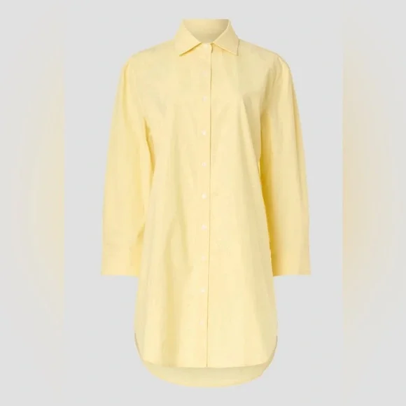 Saunders Collection Oversized Yellow Button-Up Dress - Picture 3 of 8